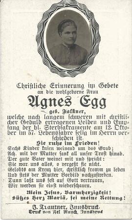 Egg Agnes, geb. Falkner, 1918