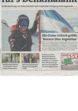 Ski-Dame Gritsch grüßt: Buenos Dias Argentina