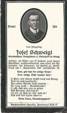 Schweigl Josef, 1927
