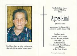 Riml Agnes, geb. Riml, 2002