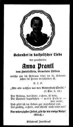 Prantl Anna, 1941