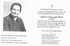 Fiegl Agnes, geb. Riml, 1969