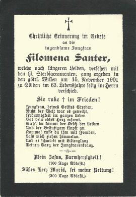Santer Filomena, 1901