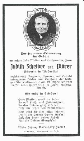 Scheiber Judith, geb. Plörer, 1939