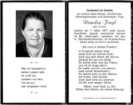Fiegl Rosalia, geb. Gritsch, 1977