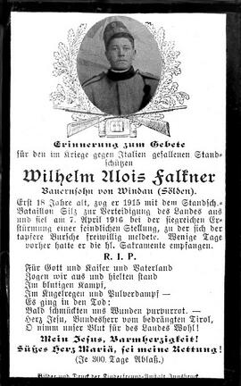 Falkner Wilhelm Alois, 1916