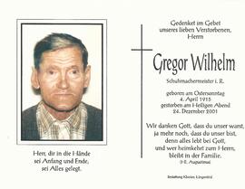 Wilhelm Gregor, 2001