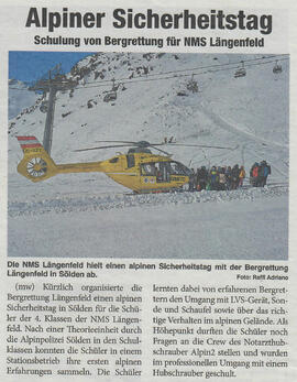 Alpiner Sicherheitstag - Schulung von Bergrettung für NMS Längenfeld
