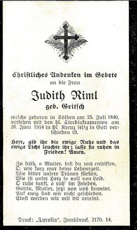 Riml Judith, geb. Gritsch, 1914