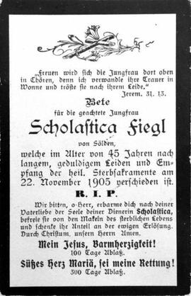Fiegl Scholastika, 1905