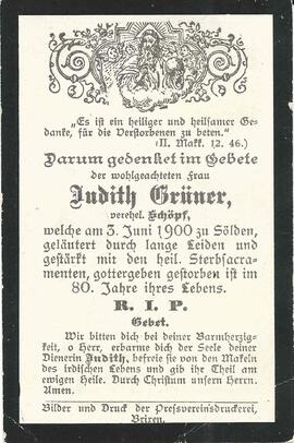 Schöpf Judith, geb. Grüner,1900