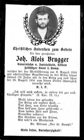 Brugger Johann Alois, 1914