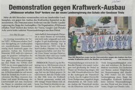 Demonstration gegen Kraftwerk-Ausbau