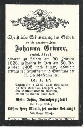 Fiegl Johanna, geb. Grüner, 1905