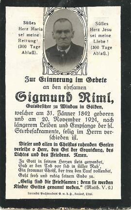 Riml Sigmund, 1924
