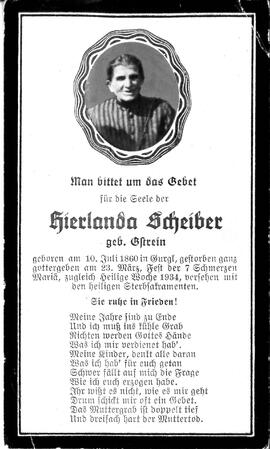 Scheiber Hierlanda, geb. Gstrein, 1934