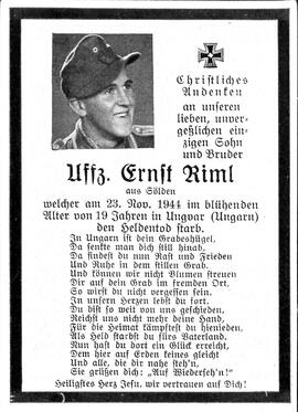 Riml Ernst, 1944