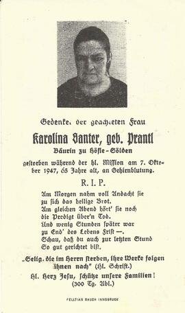 Santer Karolina, geb. Prantl, 1947