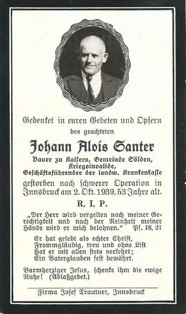 Santer Johann Alois, 1939