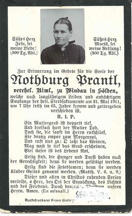 Riml  Nothburg, geb. Prantl, 1911