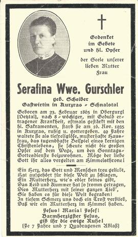 Gurschler Serafina, geb. Scheiber, 1935