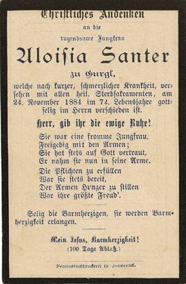 Santer Aloisia, 1884