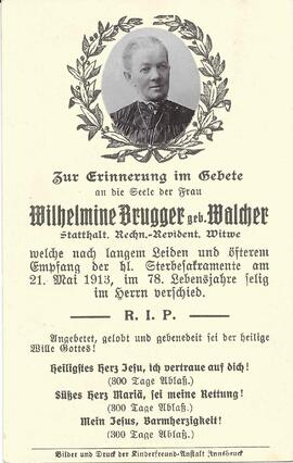 Brugger Wilhelmine, geb. Walcher, 1913