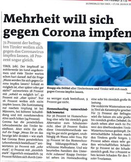 Mehrheit will sich gegen Corona impfen lassen