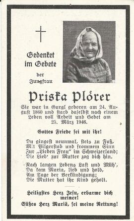 Plörer Priska, 1946