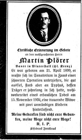 Plörer Martin, 1934