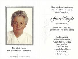 Siegele Frieda, geb. Brunner, 2003