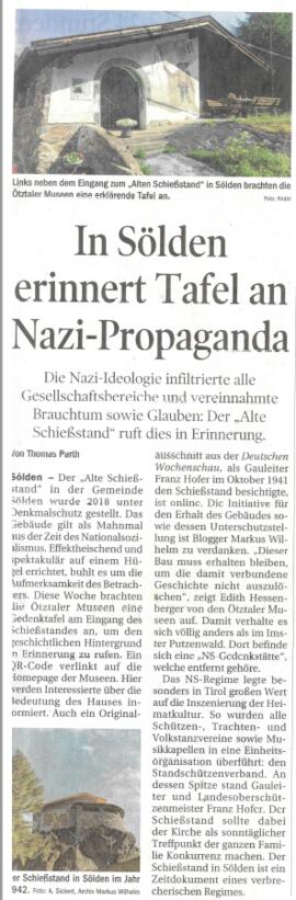 In Sölden erinnert Tafel an Nazi-Propaganda