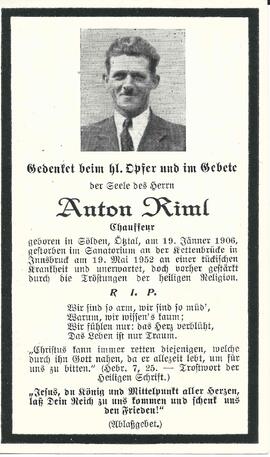 Riml Anton, 1952
