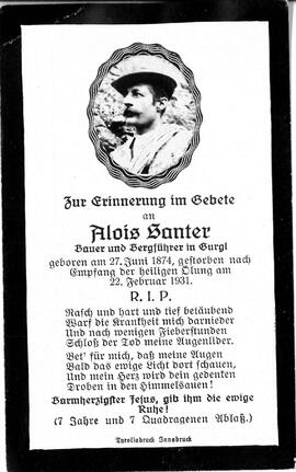 Santer Alois, 1931