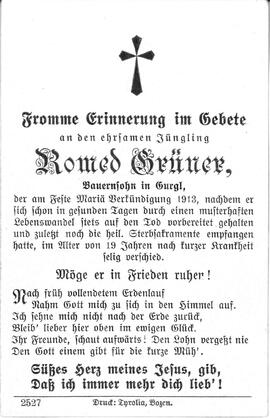 Grüner Romed, 1913