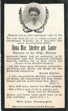 Scheiber Anna Maria, geb. Santer, 1964