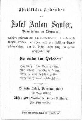 Santer Josef Anton, 1880