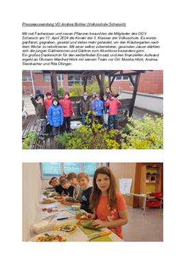 Volksschule Schwoich: Pflanzerei mit dem Obst- und Gartenbauverein
