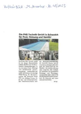 PHS Technik Schwoich für Pool, Heizung und Sanitär