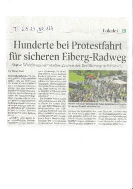 Protestfahrt sicherer Eiberg - Radweg