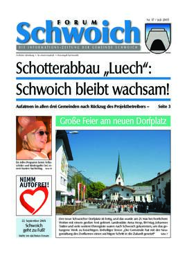 Forum Schwoich, Nr. 17, Juli 2005
