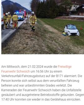Freiwillige Feuerwehr Schwoich - Einsatzbericht