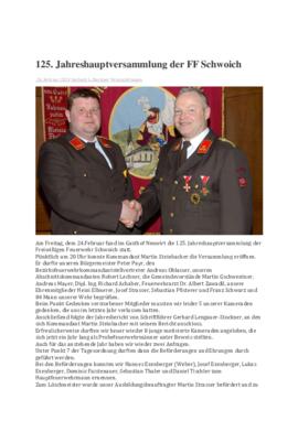 Jahreshauptversammlung FF Schwoich