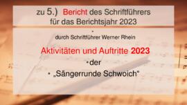 Jahresbericht der Sängerrunde Schwoich 2023
