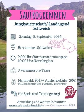 Landjugend: Sautrog-Rennen am Bananensee
