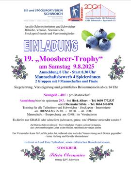 ESV Schwoich: Einladung zur 19. Moosbeer-Trophy