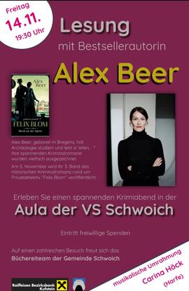 Lesung Alex Beer in der Ortsbücherei Schwoich