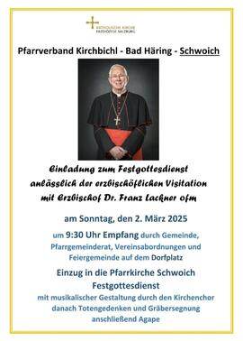 Pfarre Schwoich: Festgottesdienst mit Erzbischof Dr. Franz Lackner