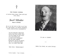 Josef Althaler, Bauer in Serfaus