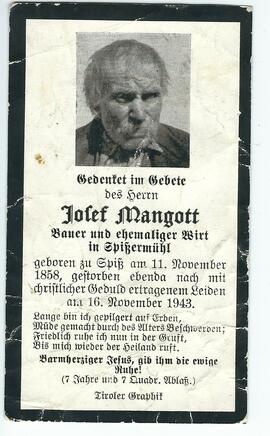 Josef Mangott, Rückseite